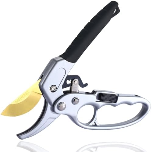 Titanium Garden Clippers, Germany Pruning Shears, Arthritis Weak Hand Snips, Work 3 Times Easier, 1-Inch Cut Capacity Gardening Scissors, Ergonomic handle, Rust resistant, high strength steel, Sharp