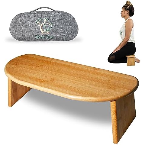 MONK & LLAMA Monk & Llama Meditation Bench Grey - Foldable, Ergonomic, Bamboo Kneeling Stool— Perfect Seiza Bench Meditation Stool Chair for Prayer & Travel - Deeper & Enjoyable Sessions Cover
