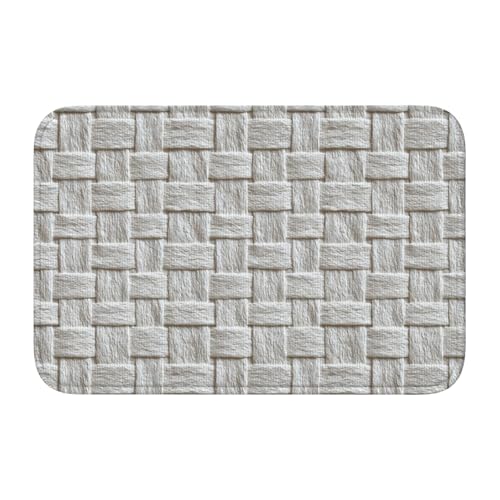 Woshuwo Felpudo de papel con textura de tejido, tapete antideslizante para interiores y exteriores, alfombra de casa de campo, 40 x 60 cm