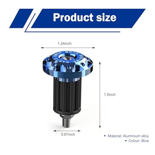 Image of 2 PCS Motorcycle Bar End Plug, Aluminum Alloy Handlebar Grip End Caps for Electric Car Scooters, Off-Road Motorcycles (Blue)