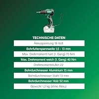 HiKOKI Akku Bohrschrauber DS18DEW4Z, 18V Bohrer & Schrauber mit 70 Nm – Ansicht 3