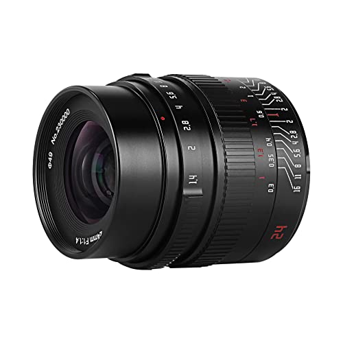 7artisans Lente de cámara de gran apertura F1.4 APS-C de 24 mm compatible con Canon RF Mount Prime Lens