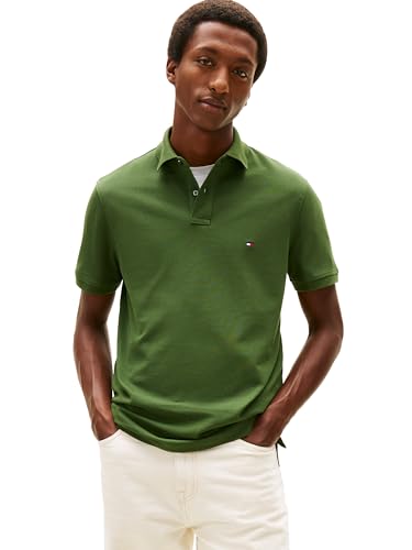 Image of Tommy Hilfiger Men's Short Sleeve Polo Shirts in Regular Fit With Stretch and Organic Pique Cotton