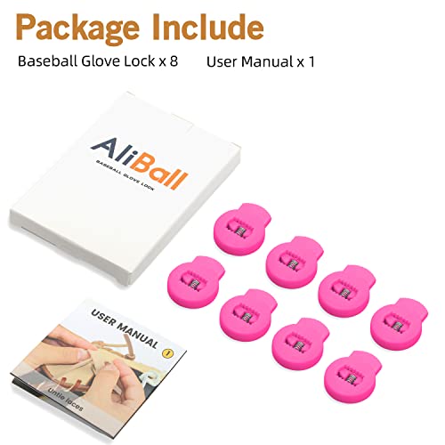 Aliball Glove Locks, Lace Locks For Baseball Glove 8 Pack, Never Need Thying Knots Again, Strong Elasticity, Made Plastic And Springs, Fits All Gloves, Baseball Glove Accessories #TOP6