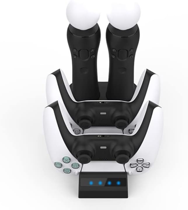 Portable 4 in 1 for PS5 Controller Charger Dock Station for PS VR Move Charging Stand for PS VR Move Controllers