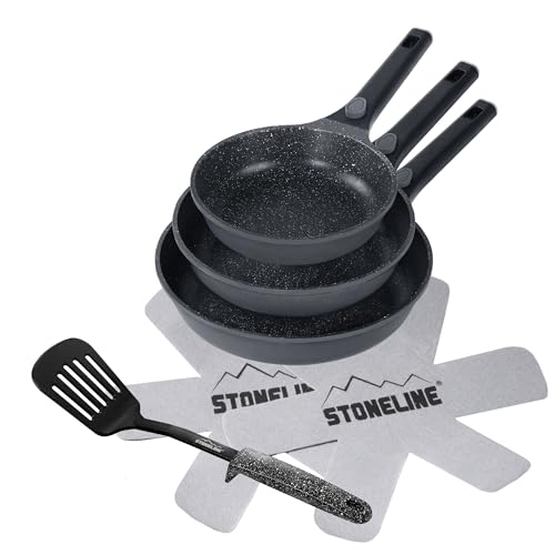 STONELINE SMART Pfannenset 6-teilig 20/24/28 cm, Pfanne Aluguss...