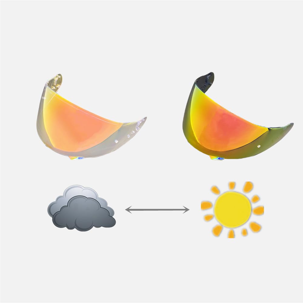 BSTOP Photochromic Helmet Visor for SHOEI Z8 X15 RF1400 CWR-F2 NXR1/2 X14 Z7 CWR1 RF1200 Xspirit GT Air1/2 Neotec CNS-1 TC-5/9 Shield (GT Revo Red)