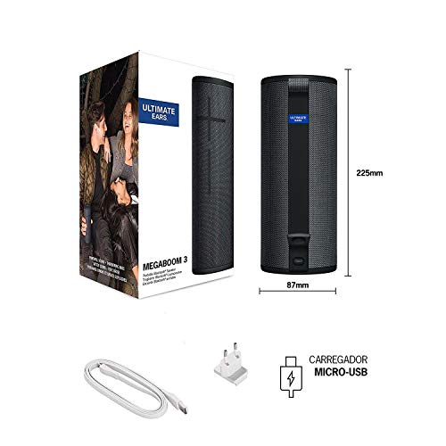 Caixa de Som Bluetooth Ultimate Ears MEGABOOM 3 Portátil e À Prova D´Água - Até 20 horas de Bateria;
