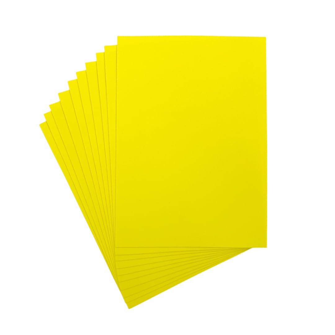 Janrax Yellow Pack Of 10 A4 Coloured Eva Foam Sheets