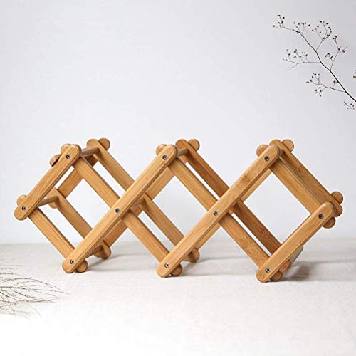 Soporte de vino de bambú apilable para 5 botellas miniatura 6