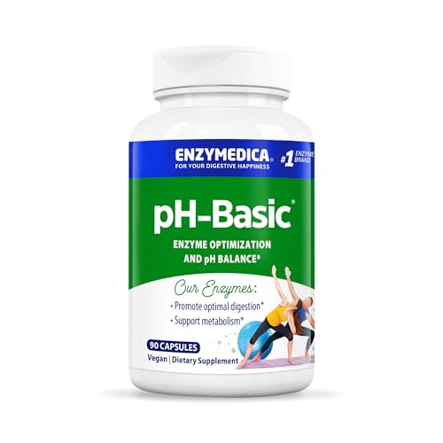 Enzymedica pH-Basic Supplement for Women & Men - Digestive Enzymes, Nutrients, & Herbs for pH Balance, Gut Health & Digestion Support, Vegan, Dairy Free, Gluten Free - 90 Caps Enzymedica pH-Basic Supplement for Women & Men - Digestive Enzymes, Nutrients, & Herbs for pH Balance, Gut Health & Digestion Support, Vegan, Dairy Free, Gluten Free - 90 Caps
