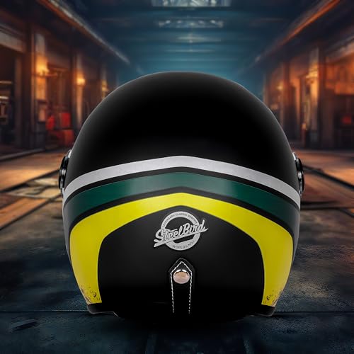 Image of Steelbird SBH-54 Retro Rustic ISI Certified Open Face Helmet for Women and Men Motorbike Helmet