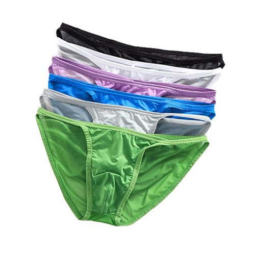 Men Sexy Underwear Transparent Panties Gay Breathable Briefs Male Mesh Low-waist High Fork Bikini