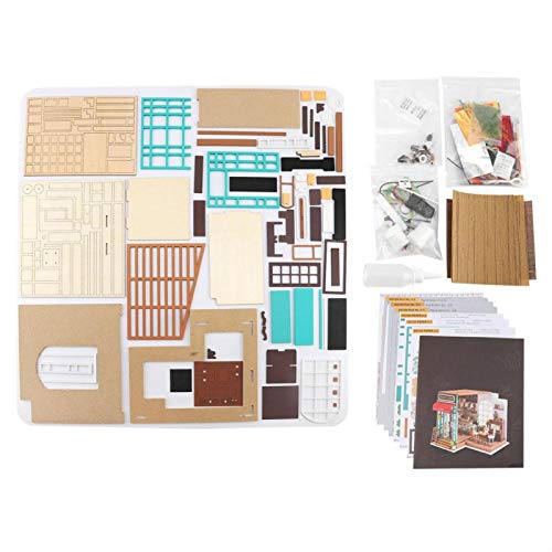 Germerse DIY Puppenhaus, Puppenhaus-Kit, entzückende Dekoration Super süßes Dekor, mit LED-Leuchten Puppenhaus, einfach…