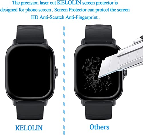 Kelolin Screen Protectors Compatible with Amazfit GTS 3.3D Curved Edges, Scratch-Resistant, Anti-Bubble - Image 4