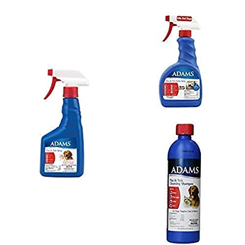 Adams Flea & Tick Control For Cats & Dogs, Pet Spray + Pet Cleansing Shampoo + Home Spray, Multi-Pet Protection Bundle