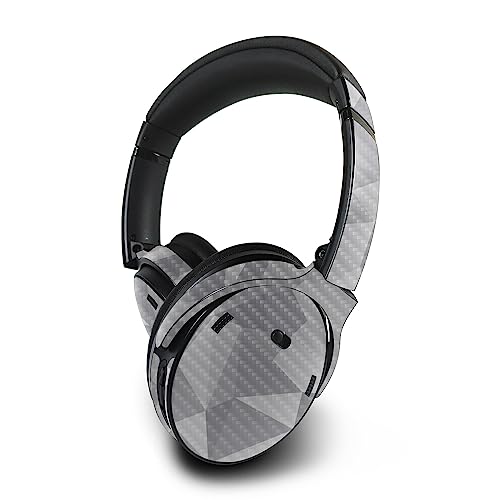 Image of MightySkins Carbon Fiber Skin Compatible with Bose QuietComfort 45 Headphones Gray Polygon | Protective, Durable Textured Carbon Fiber Finish | Easy to Apply | Made in The USA