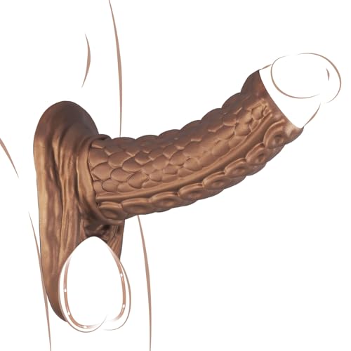 Image of Reusable Penis Sleeve with Cock Ring Sex Toy, 5.3IN Silicone Octopus Cock Extension Penis Extender Ultra-Soft Penis Enlarger for Men & Women, Couple(Medium)
