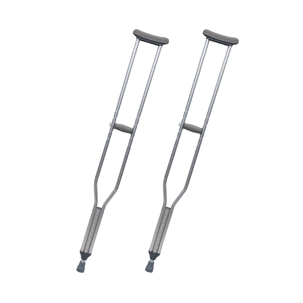 Rehamo Crutchie AUXSTD Standard Crutches for Walking with Anti Slip Bush, Adjustable Height & Arm Length & Padded Hand & Underarm Support | Lightweight Underarm/Axilla Crutches with 1 Year Warranty-image-4