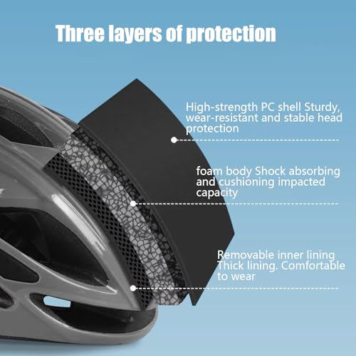 Casco de bicicleta para adultos con luces de protección y ajuste ergonómico 7