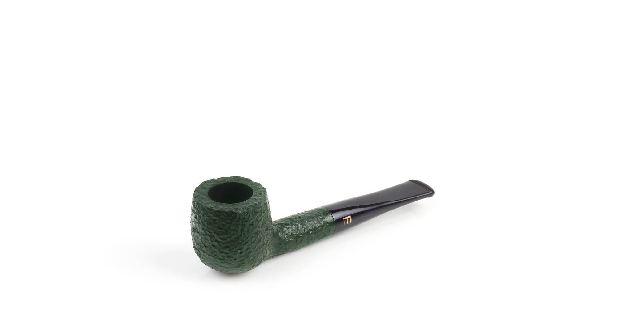 Savinelli Minuto Pfeife aus Wurzelholz, dunkelgrün, Modell 109, klassisches Billiard, 6 mm Loch, komplett mit Minuto Pfeifenbehälter, Filter und Pfeifenpfleger mit Zubehör