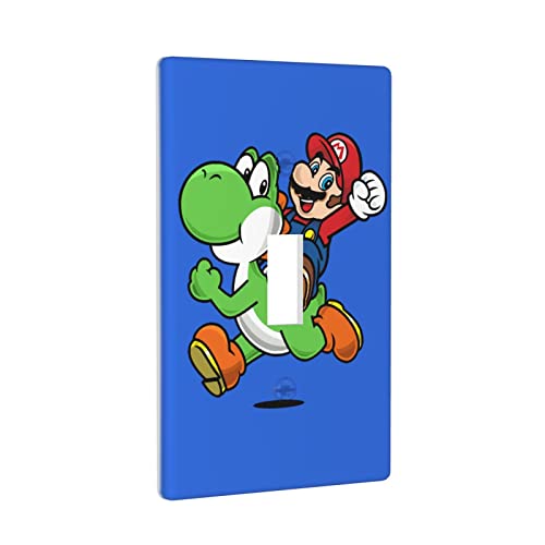 Cartoon Light Switch Cover Decortive Single Toggle Blue Wall Plate For Kids Bedroom Kitchen Nursery Home Decor #TOP1