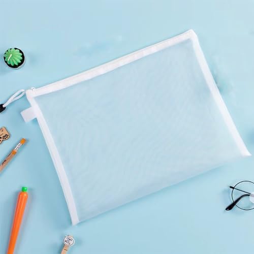 Image of 2 Stationary Transparent Pouch, Plastic Zipper Bags, Student Storage Bag, Document Bags, Certificates Bags, Pencil Pen Cases, Envelope Bag, Cosmetic Pouch with Zipper, Travel Organizer(Large)