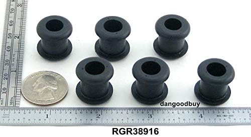 Black EPDM Rubber Push-in Grommet - Inner Diameter 3/8", Outer Diameter 3/4", for Hole Diameter 9/16", Panel Thickness 1/2"