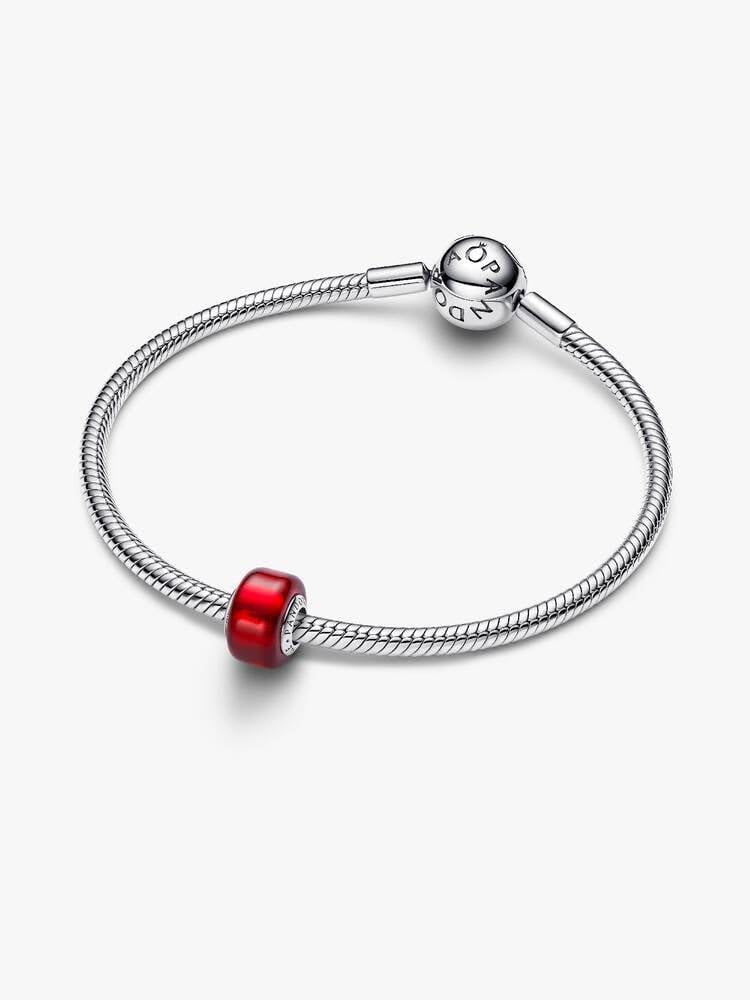 Pandora Moments 794425C00 Breloque en Verre de Murano Rouge en Argent Sterling