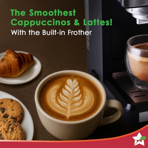 Image of Wonderchef Regalia Automatic Coffee Maker, 20-bar with Auto-Frother, Make Espressos, Cappuccinos & Lattes at Home, With Milk Container & Steamer, Metal Porta Filter, Auto-clean, 2-Yr Warranty