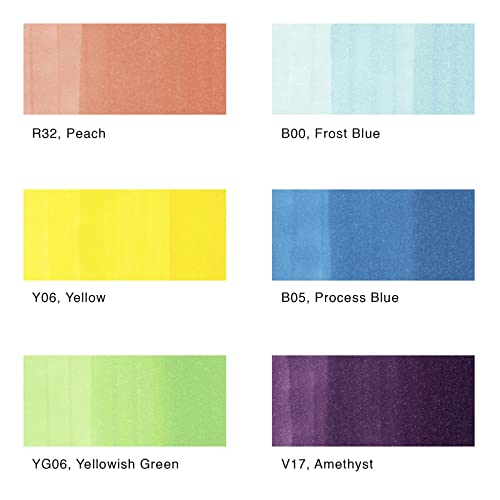 Image of Copic Marker Ciao Markers 6 /Pkg-Brights, Fine, Multi-Coloured