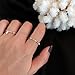W WEILIRIAN Boho Crystal Bead Stretch Ring Beaded Stackable Ring Gemstone Bead Elastic Finger Ring Rainbow Bead Elastic Ring Handmade Stacking Ring Jewelry for Women and Girls Gifts (Style:A)