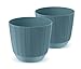 Tymar Blumentopf,Übertopf, 2er-Pack, Blumenübertopf aus Kunststoff, Matte, Runde Form (ø 11 cm, (2pack) Blau)