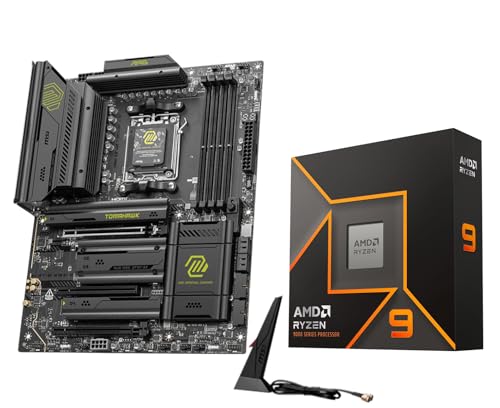 Micro Center AMD Ryzen 9 9950X CPU Processor with MSI MAG X870E Tomahawk WiFi ATX Motherboard (DDR5, PCIe 5.0 x16, M.2 Gen5, Wi-Fi 7, 5G LAN)