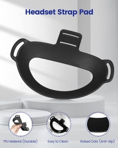 VR Face Cover Pad Silikon Gesichtsbedeckung für Oculus, Waschbar Silikon VR Gesichtsschutz, BOZILY Ersatz Gesichtspolster VR Zubehör für Quest 2 Headset (Schwarz) - Image 3