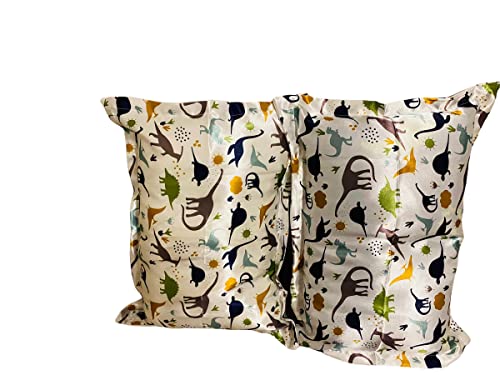 Image of Set of 2 Satin Pillowcase for Baby Girls, Boys to retain Hair Moisture Size (Toddler Pillow case13 x 18 inches, Dinosaur Party)