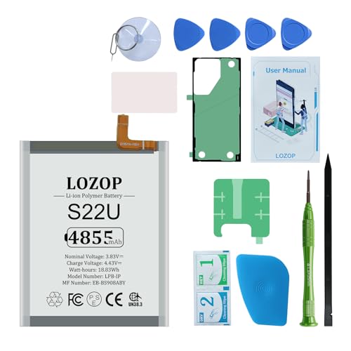 LOZOP for S22 Ultra Battery Replacement Kits for Samsung Galaxy S22 Ultra 5G SM-S908U/U1/N/B/W and Other All S908 Models with Repair Tools Kit and User Manual