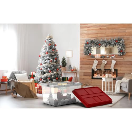 Image of Holiday Storage Bins Clear 72Qt Stackable 6-Pack