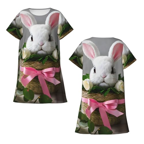 Chemise de nuit lapin à manches courtes pour femme - 5