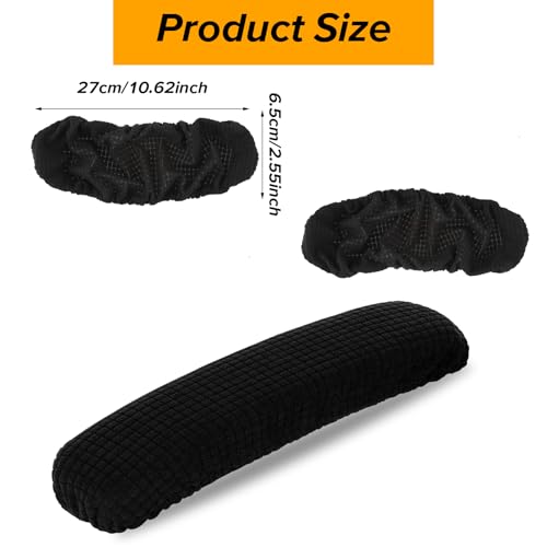 2PCS Office Chair Arm Covers Removable 30cm Polyester Gaming Chair Armrest Slipcovers - Image 2