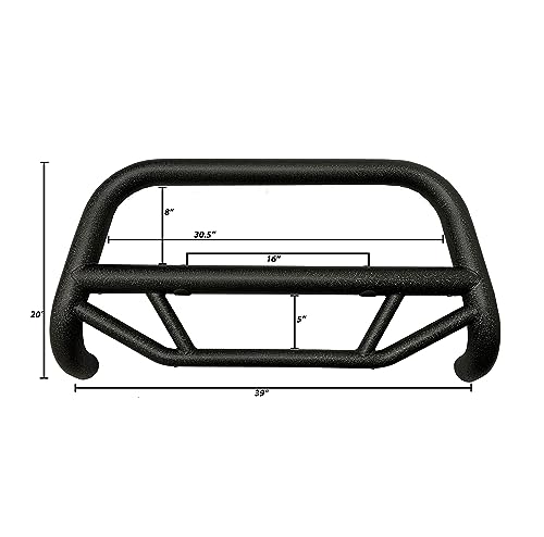 Image of Black Horse Off Road Max T Bull Bar Textured Black Compatible with 2020-2023 Jeep Gladiator (Excl. 21-23 V8 Engine and Trims with Fox Hydraulic Jounce Bumpers)|2018-2023 Jeep Wrangler-MBT-MJ105