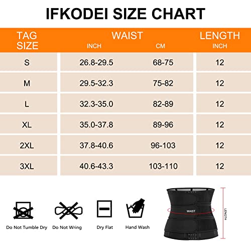 Ifkodei Men Waist Trainer Trimmer Tummy Control Shapewear Slimming Body Shaper Neoprene Sauna Sweat Belt (Black, 3Xl) #TOP6