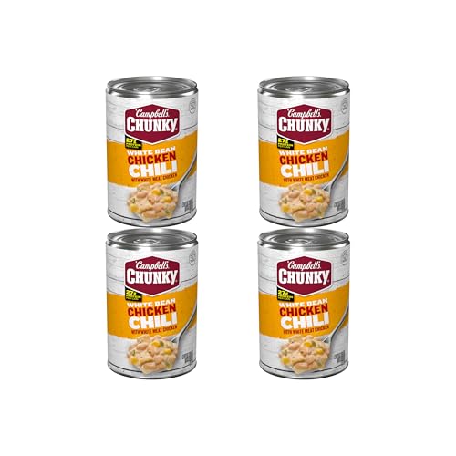 Campbell’s Chunky White Bean Chicken Chili, 16.5 oz Can (Pack of 4)
