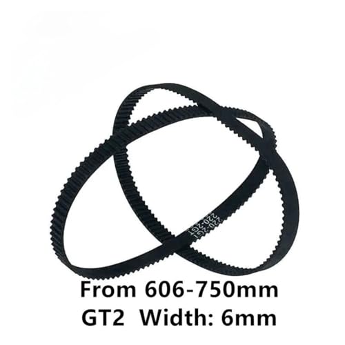Correa de distribución 2GT 650 mm ancho 6 mm de goma en bucle cerrado 3