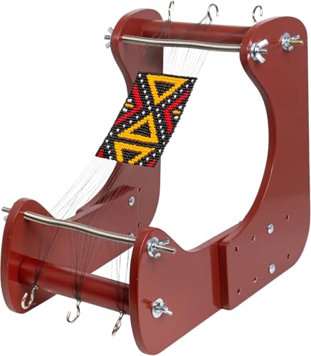 The Beadsmith ComfortLoom - Adjustable Standing Bead Loom with 4 Length Settings, Ergonomic Angled Design, Work Area 7.5” to 10.5”, Includes Illustrated Instructions & Bracelet Pattern, Patent Pending