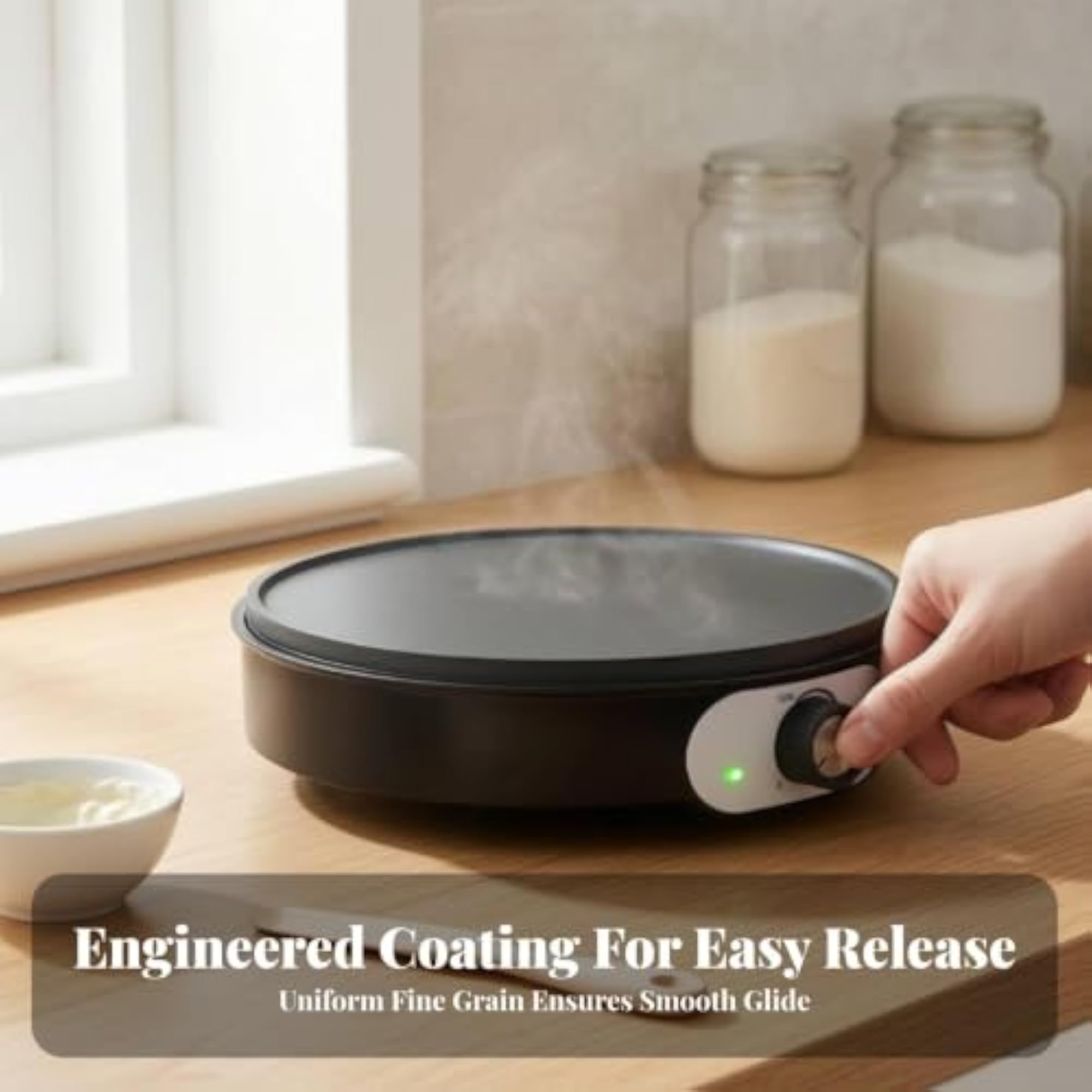 Electric Griddle with Nonstick Plate for Breakfast