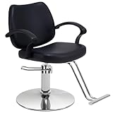 Amofree Barber Salon Chair with Hydraulic Pump, 6.1'' Adjustable Height Barber Styling Chairs, 360° Swivel Hydraulic Haircut Chairs, Thick Seat, Braiding Salon Chair for Hair Stylist Barbershop & Home