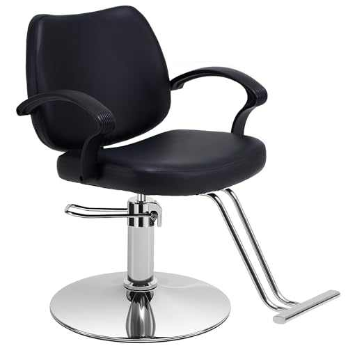 Hydraulic Barber Chair with Adjustable Height and Swivel
