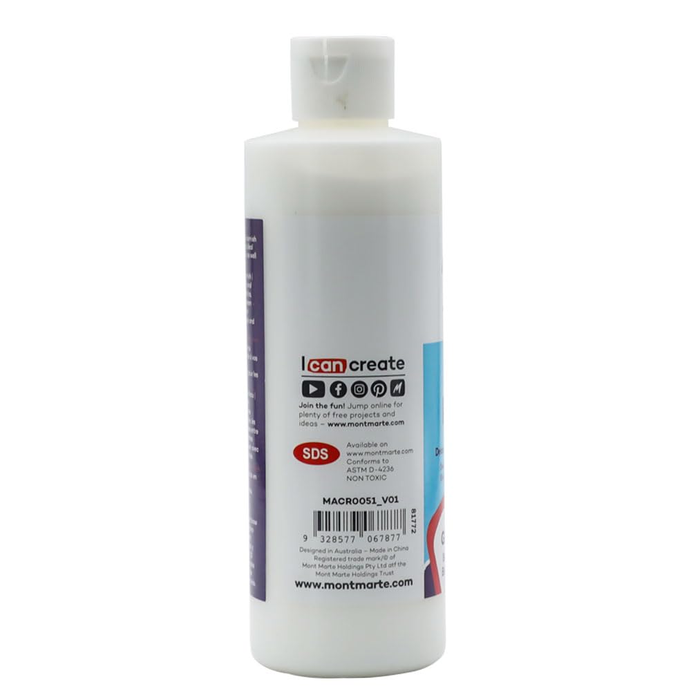 Mont Marte Deco Pudge Craft Varnish Signature 236ml (8 US fl.oz) – Gloss, Multi-Purpose Clear Craft Sealer, Varnish and Decoupage Glue, Ideal for Acrylic Paints, Paper, Wood, Ceramics, Fabrics, Clay