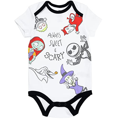 Disney Nightmare Before Christmas Sally Jack Skellington Baby Girls 5 Pack Bodysuits Newborn to Infant4